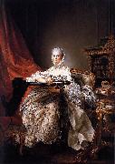 Francois-Hubert Drouais Portrait of Madame de Pompadour at her Tambour Frame oil